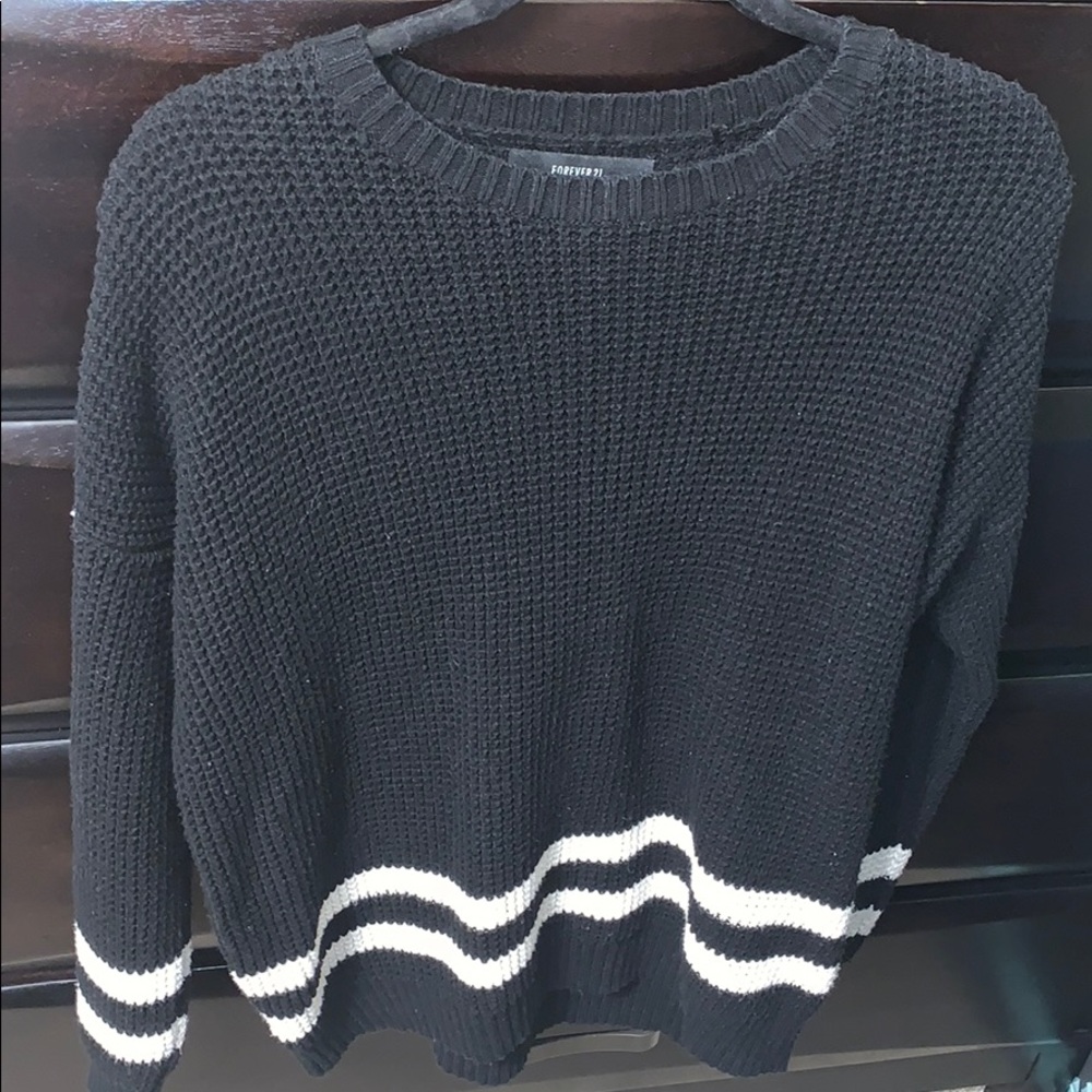 Black and White Forever 21 Sweater